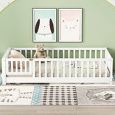 Bellemave® Twin Size Floor Bed with Built - in Book Storage Rack, Door - Bellemave